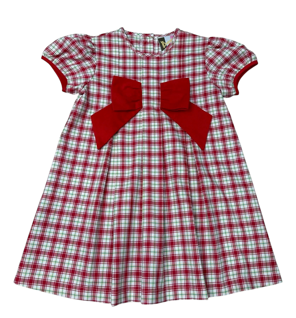 Christmas Plaid Bow Dress