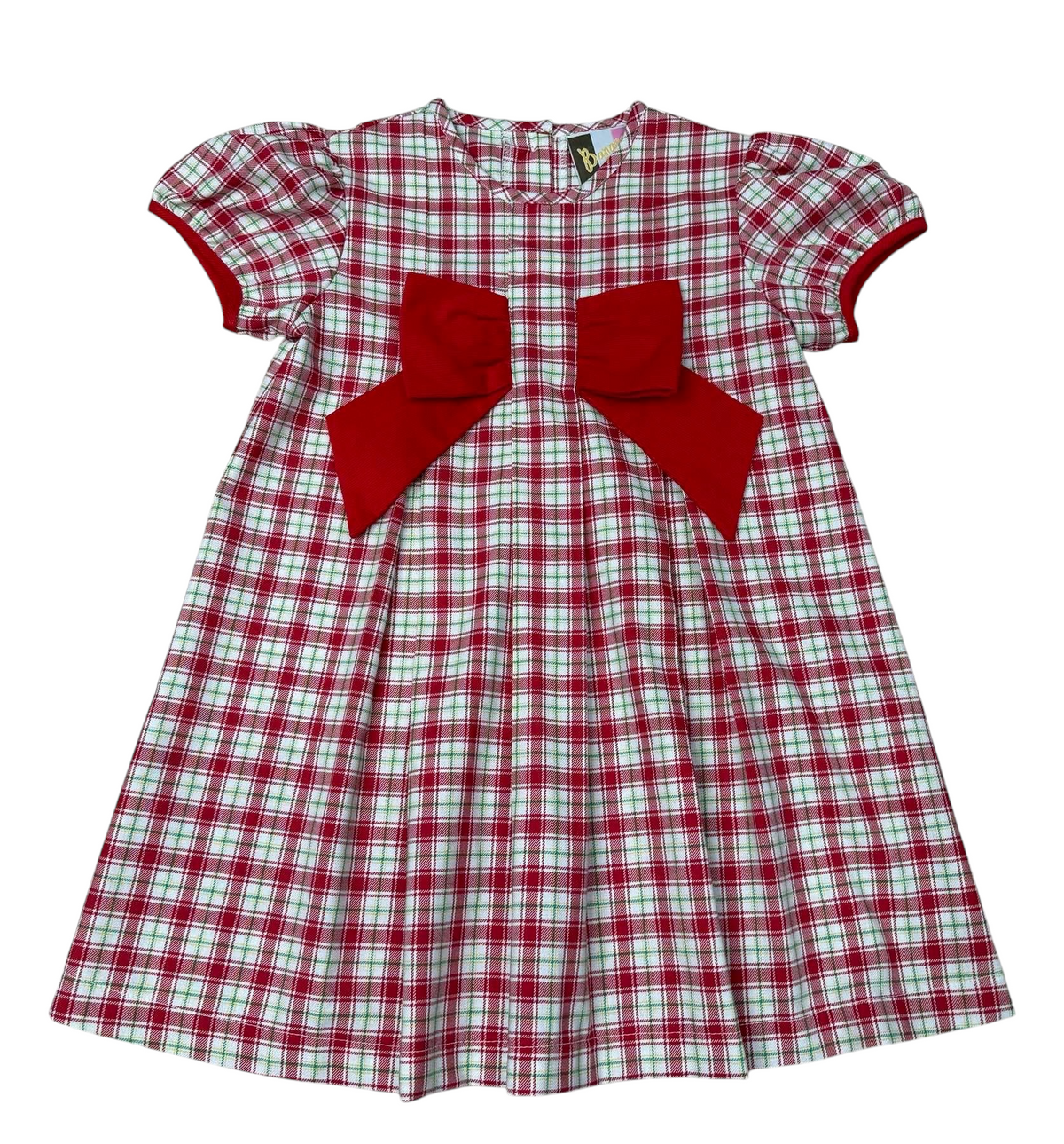 Christmas Plaid Bow Dress