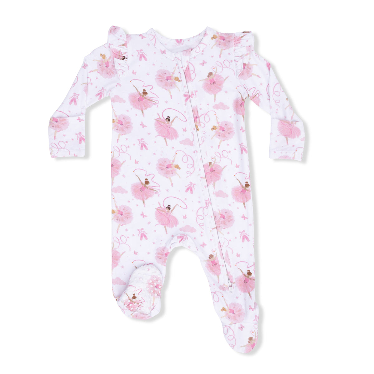 Baby Girl, Bamboo 2-Way Zipper Footie
