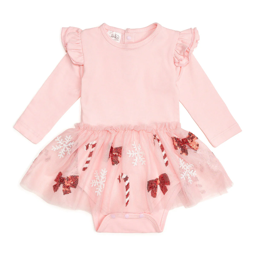 Baby & Toddler L/S Christmas Tutu Bodysuit