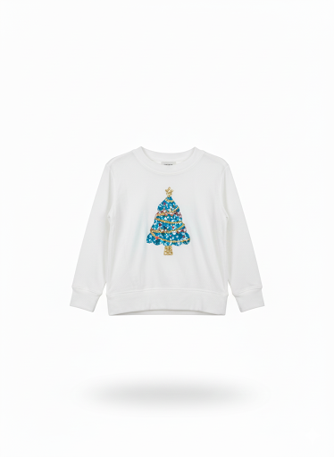 Girl Velvet Christmas Tree Sweatshirt