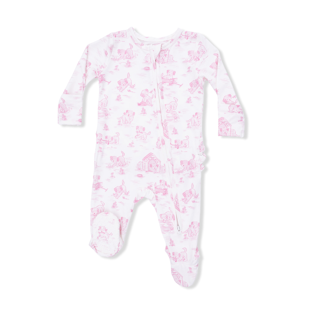Baby Girl, Bamboo 2-Way Zipper Footie