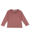 Ruffled Neck Solids L/S Top