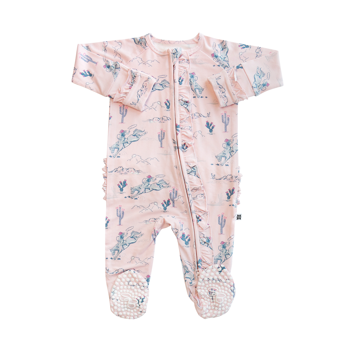 Sweet Bamboo Ruffled Zipper Footie