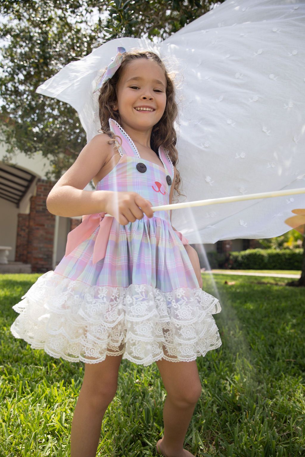 Whimsical Plaid Bunny Dress