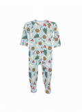 Holiday Zipper Footie PJ Santa's Cookies