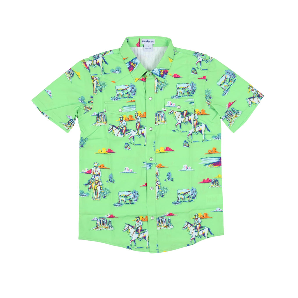 Boy's Blue Quail Pearl Snap S/S Shirt