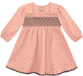 Girl L/S Smocked Dress w/Crochet Trim