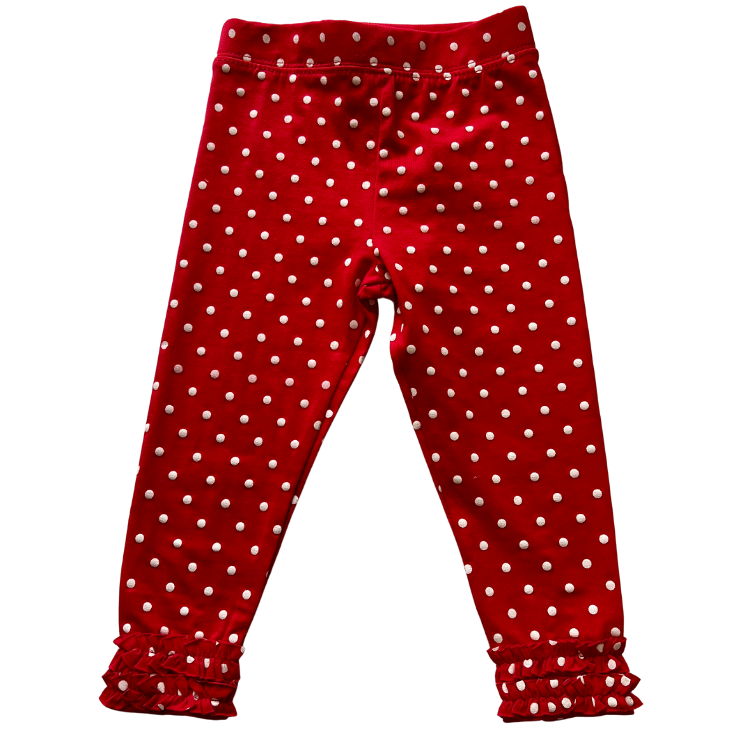Girl Christmas Legging w/Ruching