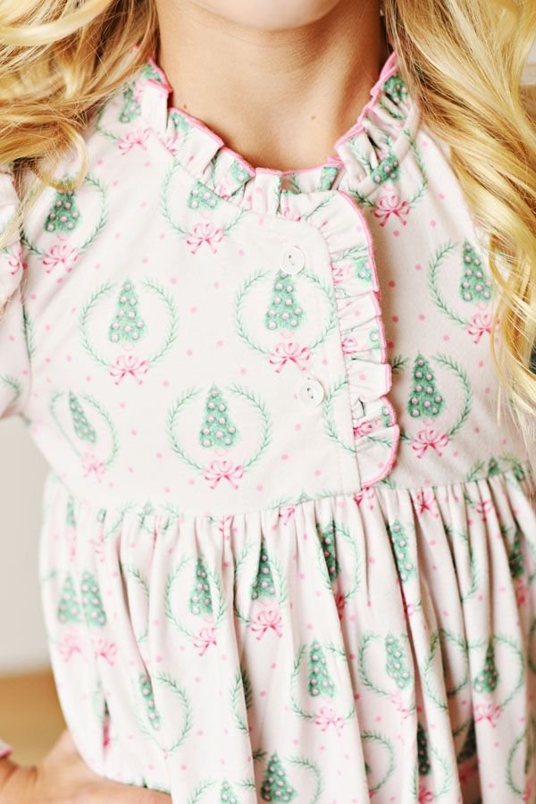 Holiday Christmas Tree Wreath PJ Gown