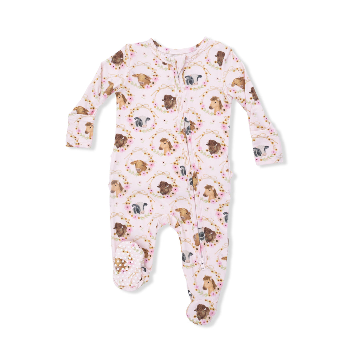 Baby Girl, Bamboo 2-Way Zipper Footie