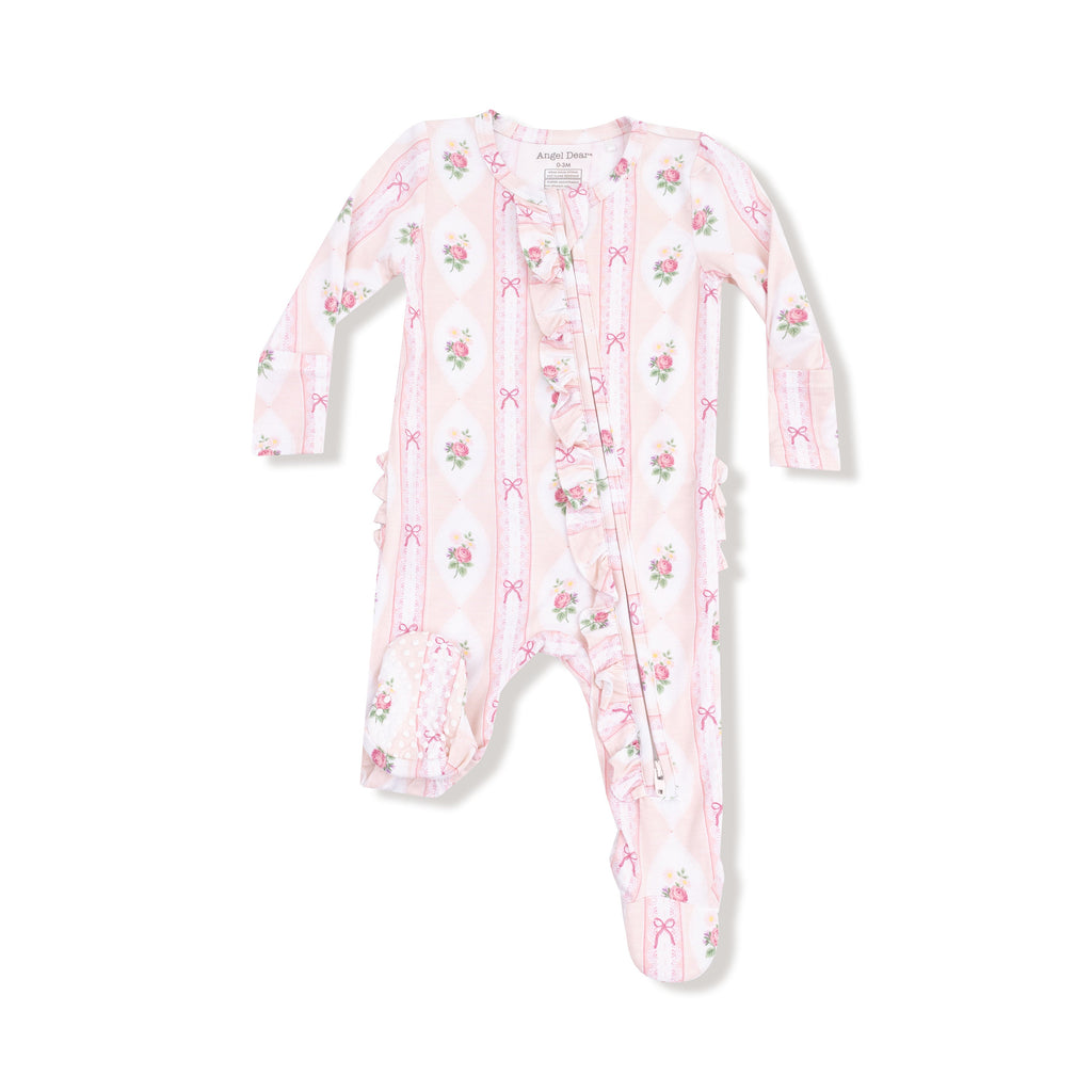 Baby Girl Bamboo Ruffled Footie Pj