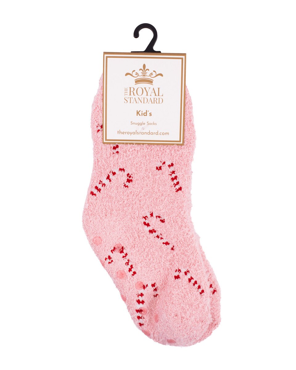 Holiday Candy Cane Fuzzy Socks