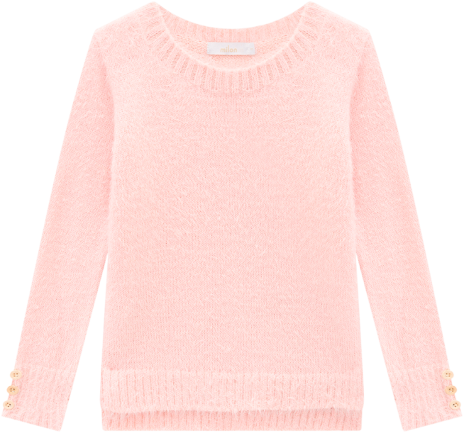 Girl Soft Ribbed Cuff Sweater