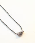 12" Graphite Chain Crystal Hub Necklace