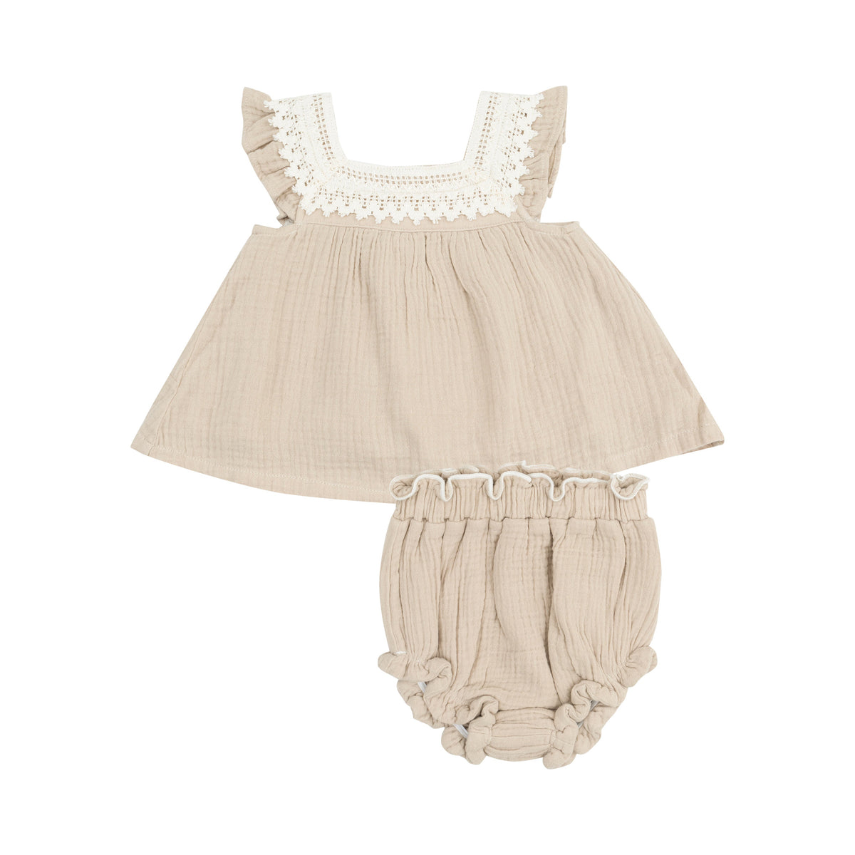 Solid Muslin Pinafore w/Diaper Cover