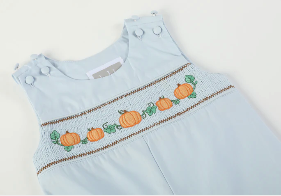 Smocked Pumpkin Overalls