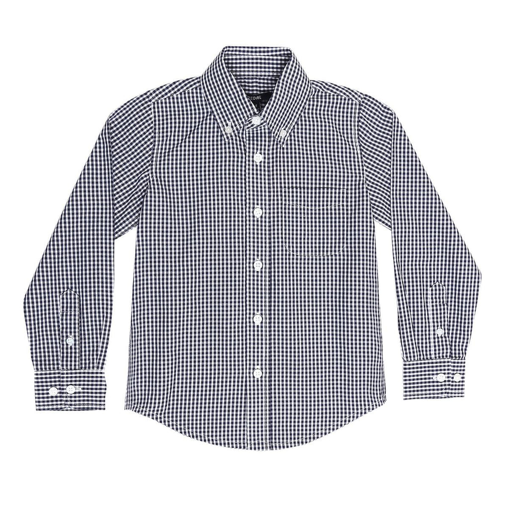Boys Button Down   L/S Checked Shirt