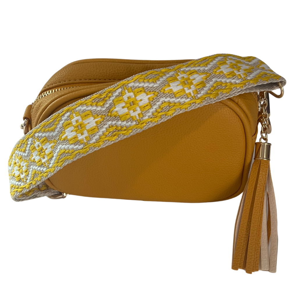 Faux Leather Wide Strap Bag