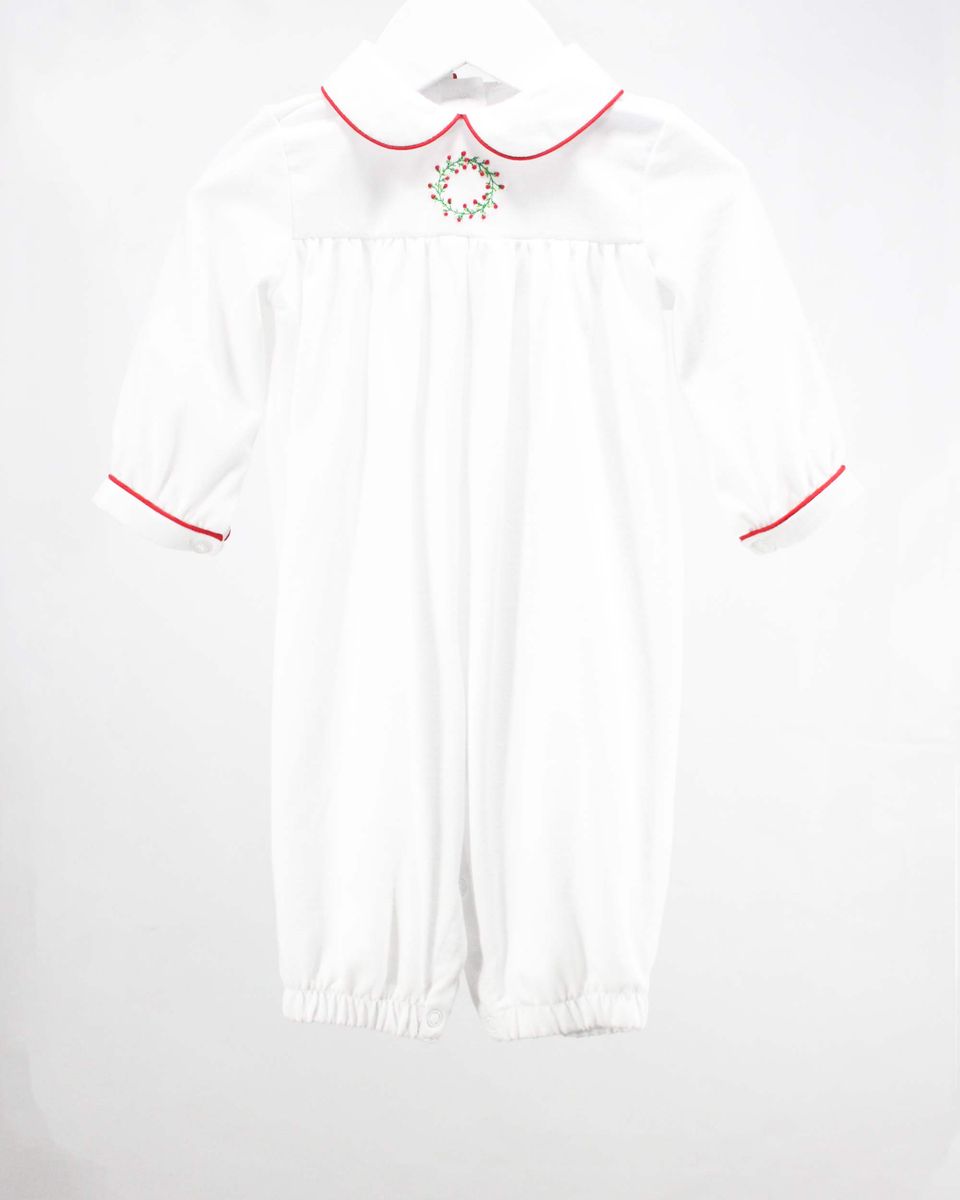 Christmas Wreath Boy Romper