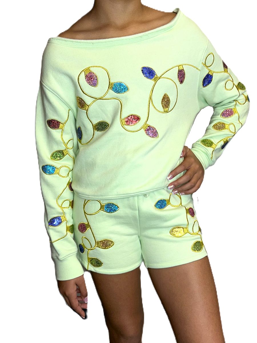 Teen Holiday Lights Sequin Pullover