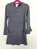 Junior Wide Rib Knit Dress w/Bell Sleeves