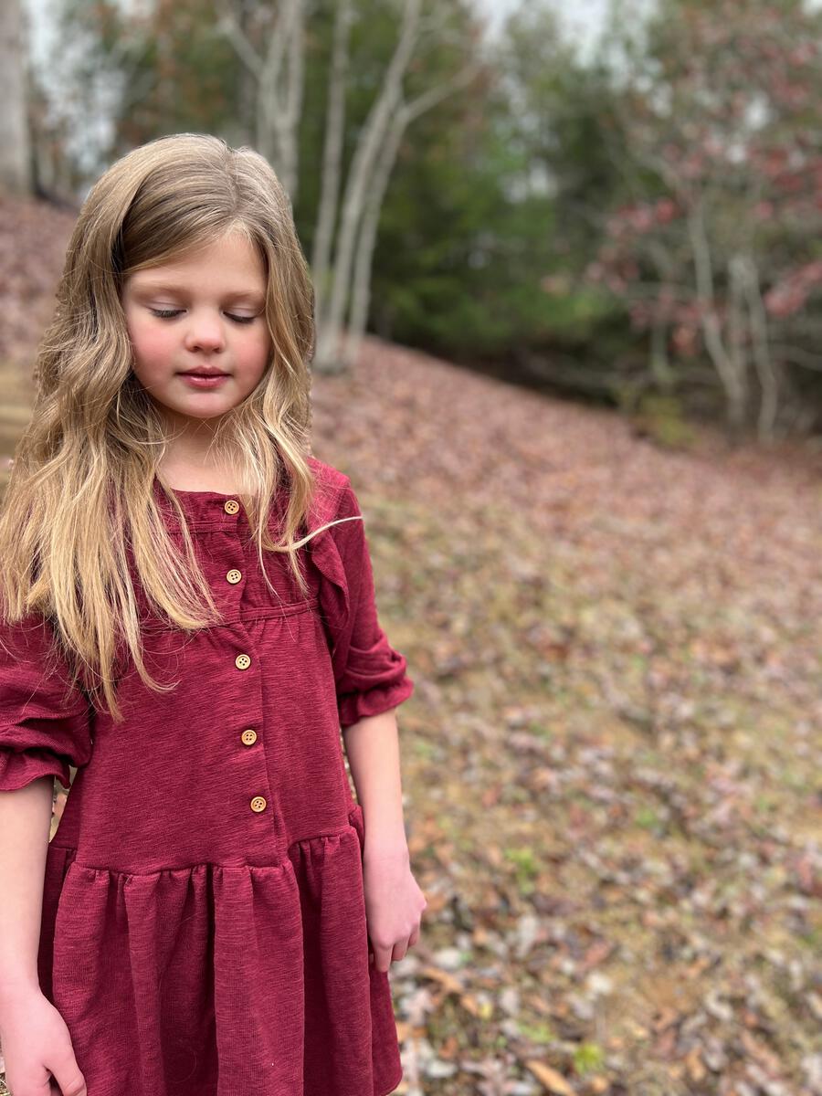 Gabby Ruffled Shoulder Dress