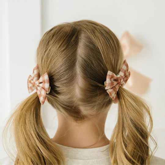 Gingham Tulle Bow Clip