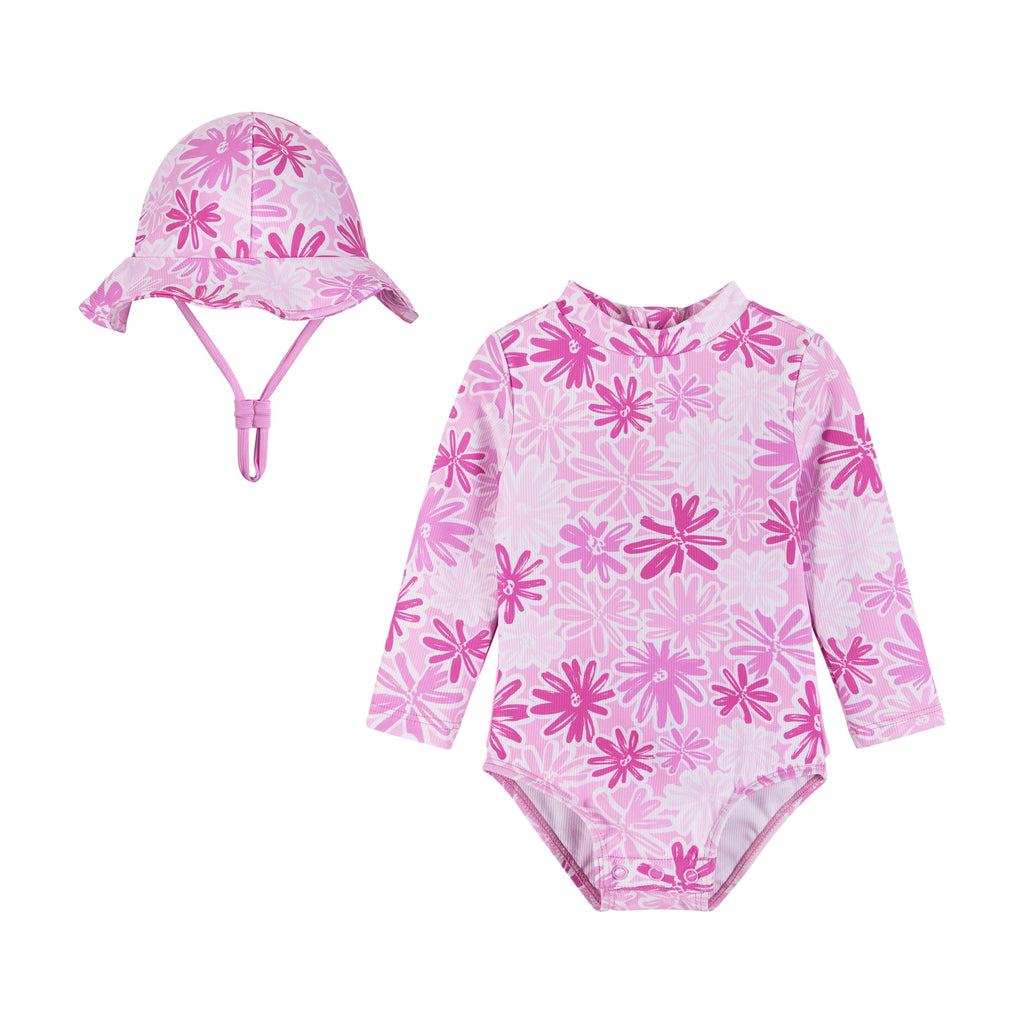 Baby & Toddler Rashgaurd 1 pc Swimsuit w/Hat