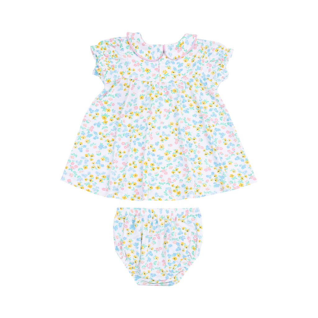 Baby & Toddler Puff Sleeve Baby Doll Dress w/Diaper Cover