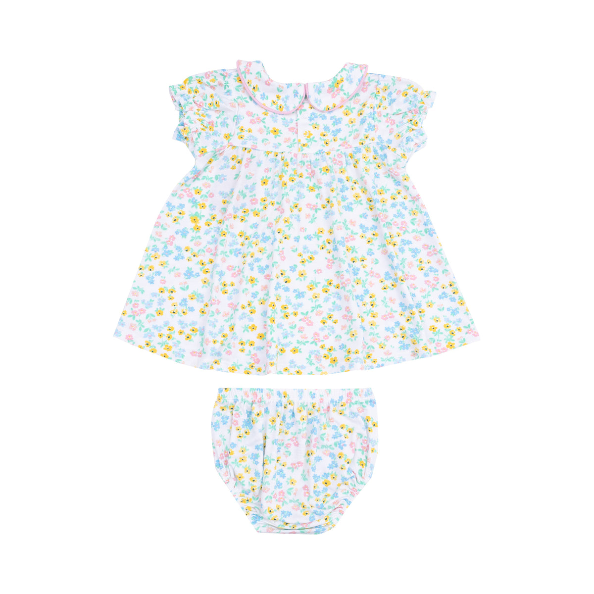 Baby & Toddler Puff Sleeve Baby Doll Dress w/Diaper Cover