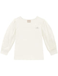Girl Fashion Top with Swiss Dot Overlay
