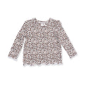 Girl's L/S Leopard Lettuce Edge tunic Top