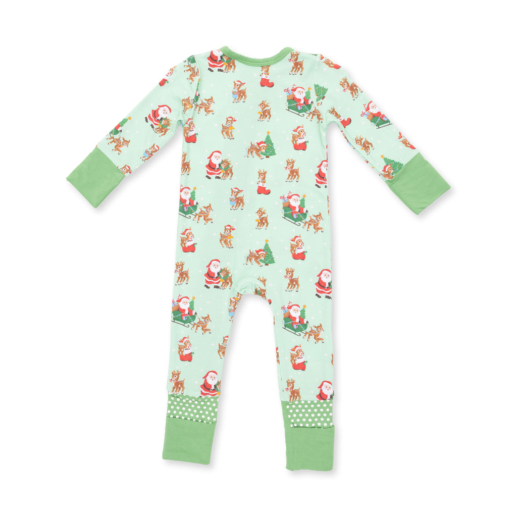 Vintage Reindeer Convertible Pj's / Green