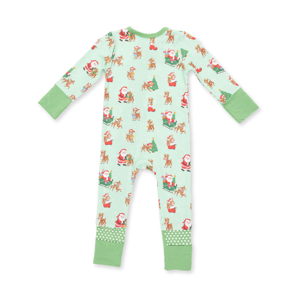 Vintage Reindeer Convertible Pj's / Green