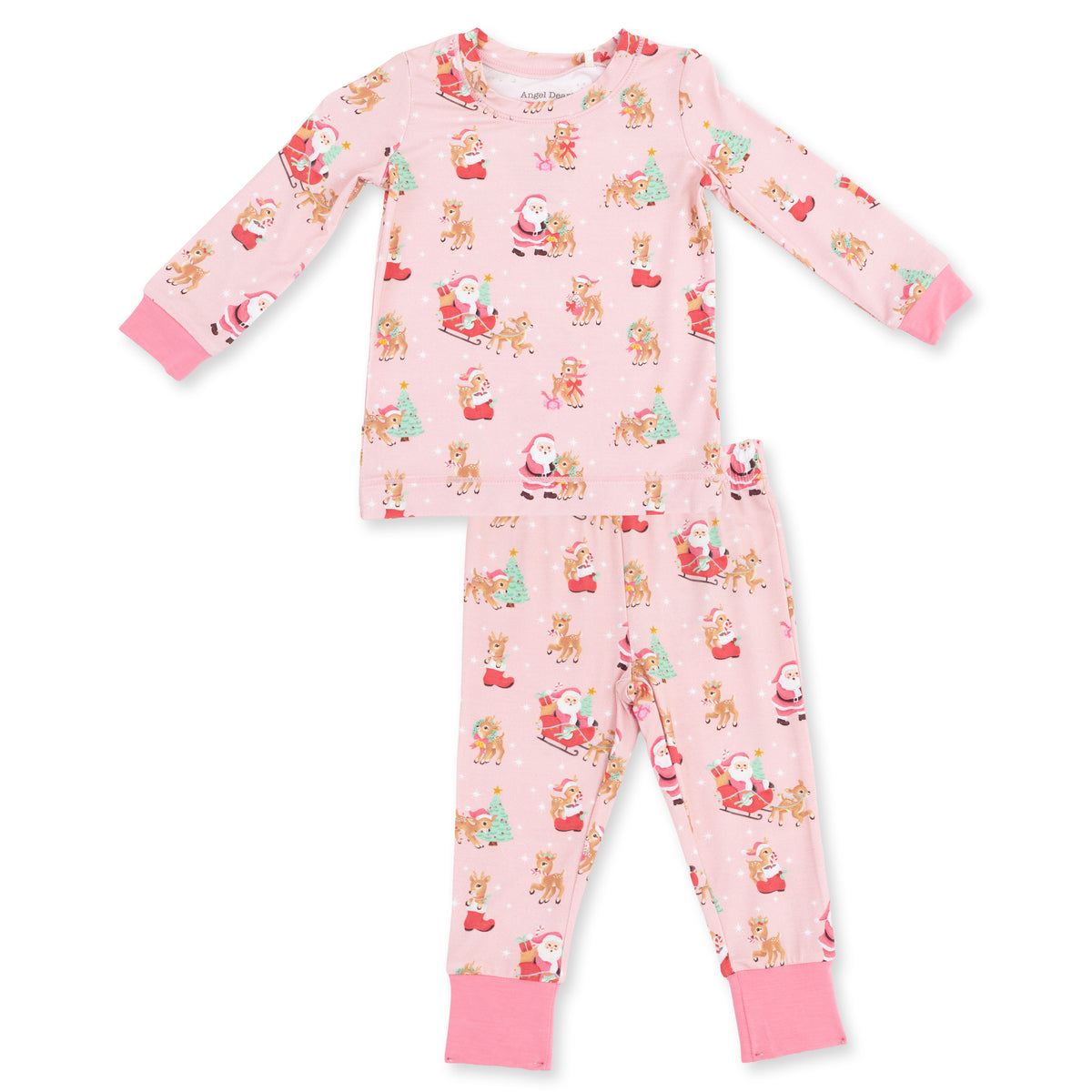 Vintage Reindeer & Santa Pink Pj's