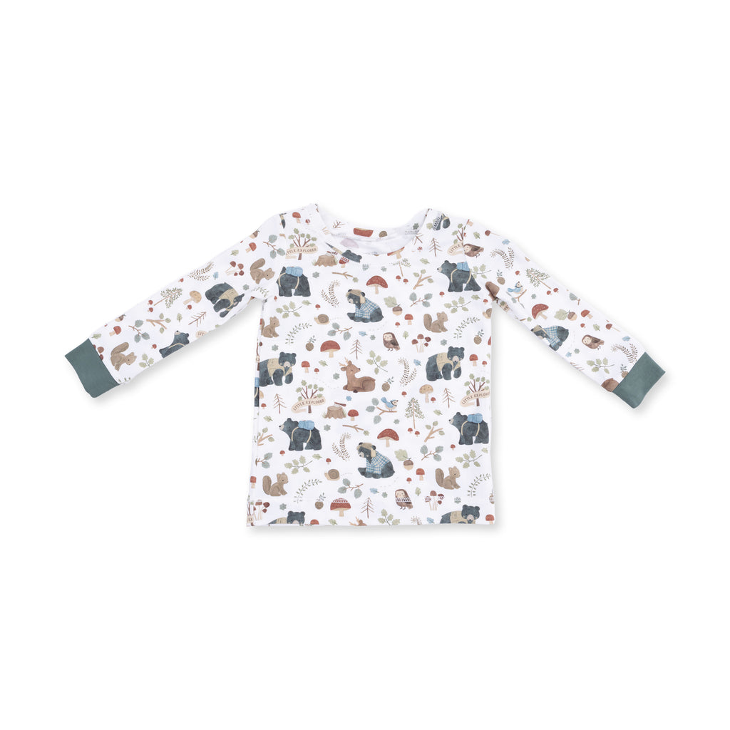Southern Woodland Animals Green - Long Sleeve Loungewear Set
