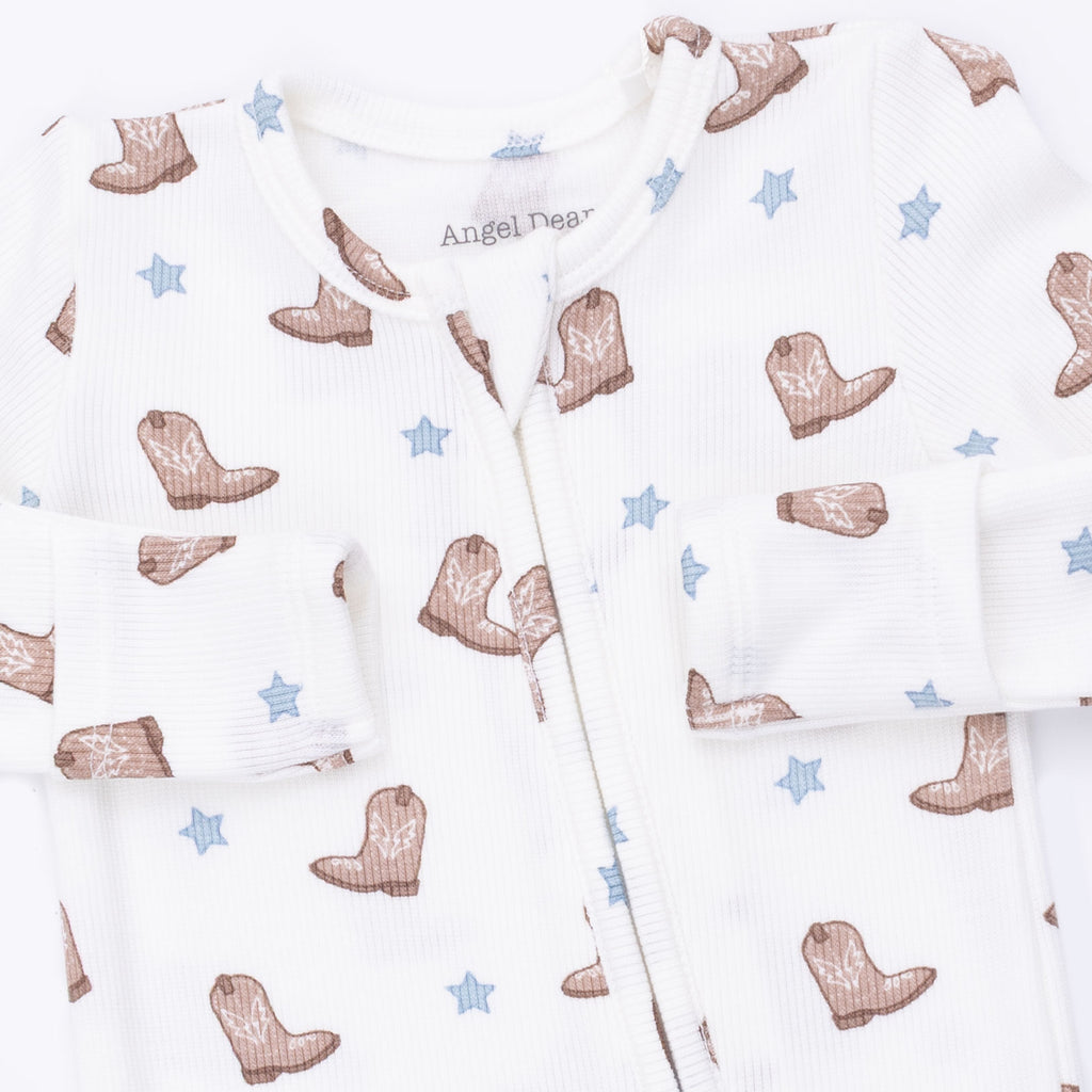 Baby Boy Bamboo Footed Zipper Pj