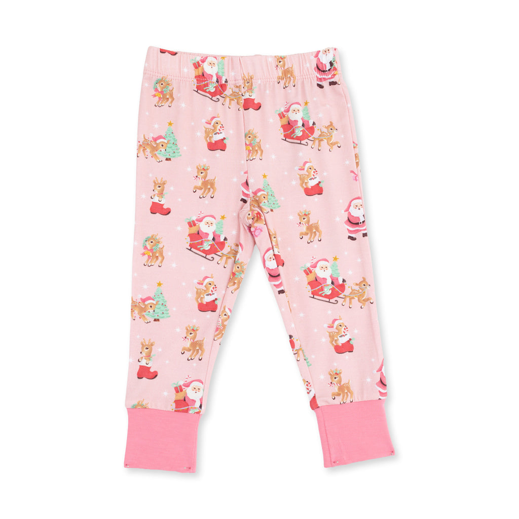 Vintage Reindeer & Santa Pink Pj's