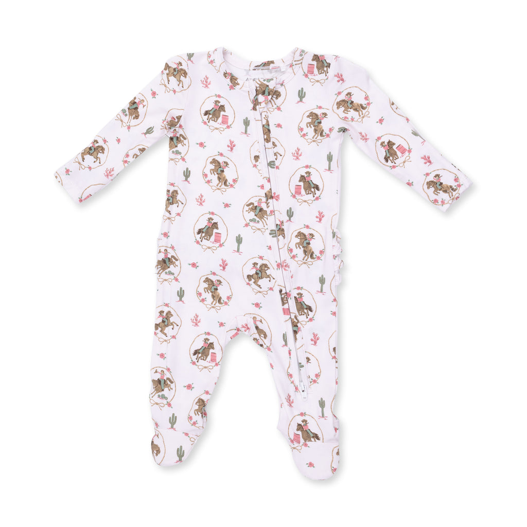 Football Cheer Nursery - 2 Way Ruffle Back Zipper Footie