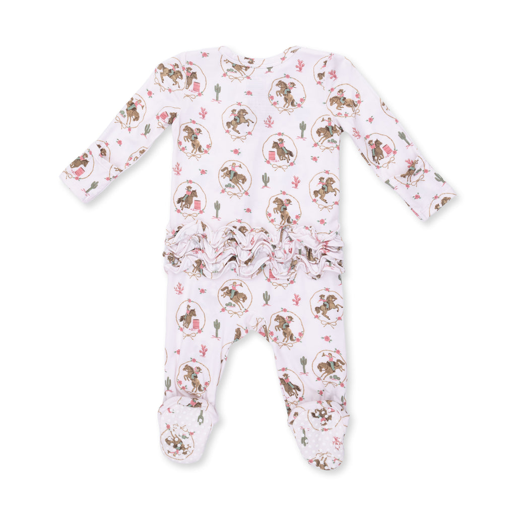 Football Cheer Nursery - 2 Way Ruffle Back Zipper Footie