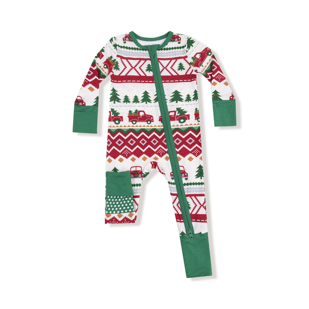 Baby Christmas 2-Way Zipper Romper PJ