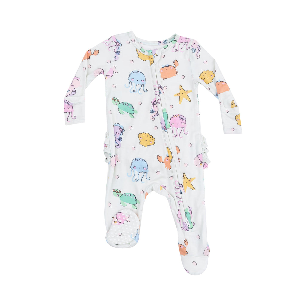 Baby Girl Bamboo 2-Way Zipper Footie PJ