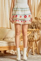 Young Contemporary Tiered Embroidered Skirt