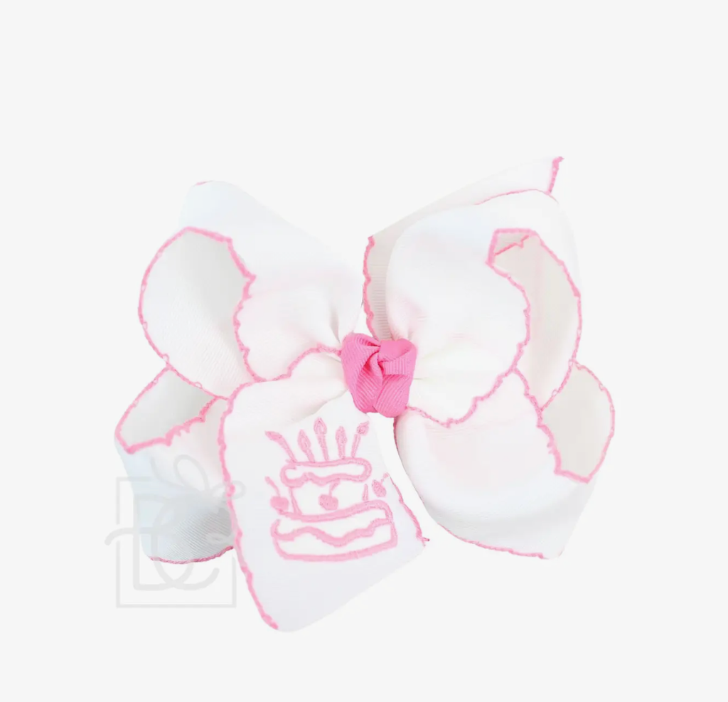 5.5" XL Embroidery Birthday Bow