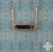 16"  Grey/Blk Leopard Resin Bar Necklace