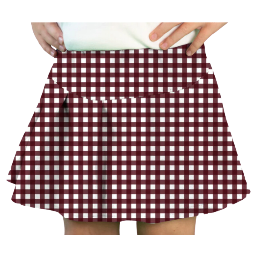 Girl Tennis Gingham Skort