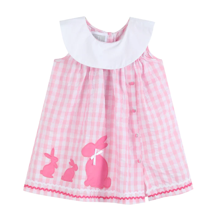 Gingham Bunny Family Yoke Dress