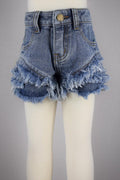 Junior Ripped Tiered Denim Shorts
