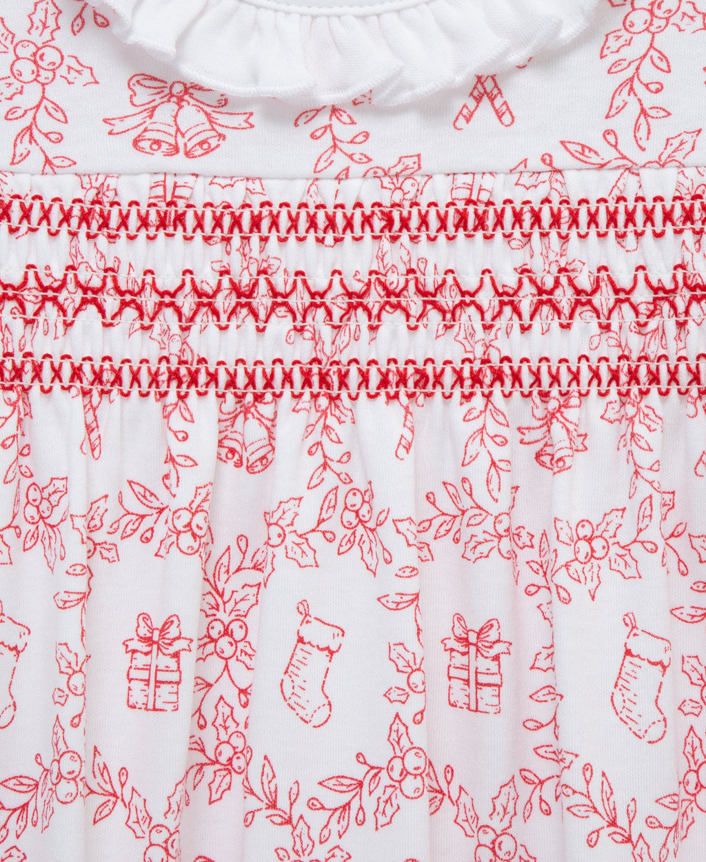 Festive Toile Footie w/Headband